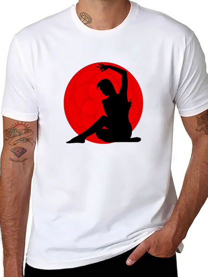 Silhouette Dancer Graphic Tee - Red Moon
