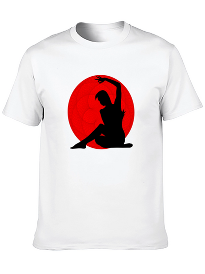 Silhouette Dancer Graphic Tee - Red Moon