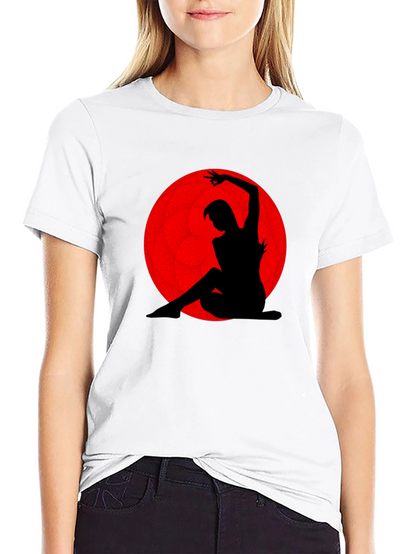 Silhouette Dancer Graphic Tee - Red Moon