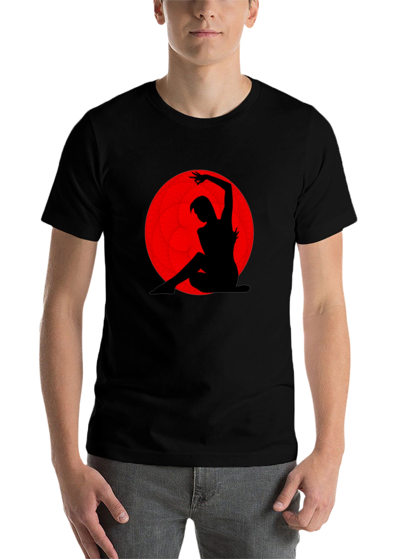 Silhouette Dancer Graphic Tee - Red Moon