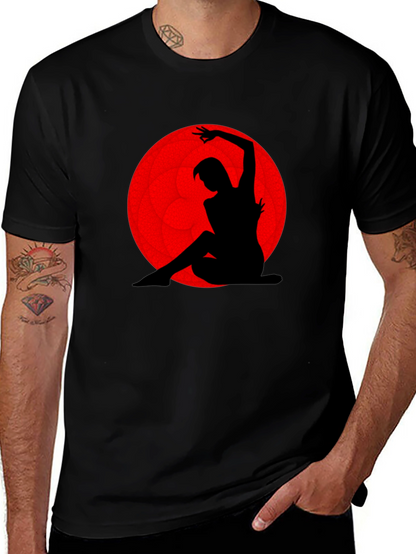 Silhouette Dancer Graphic Tee - Red Moon