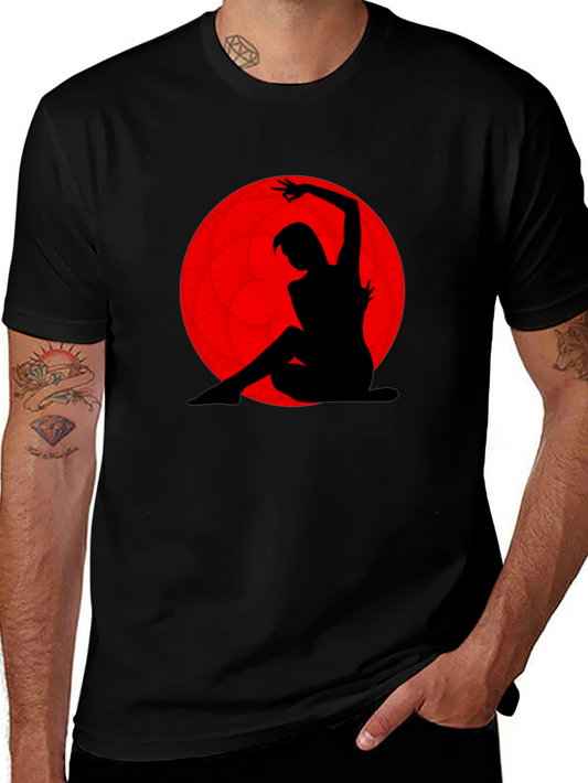 Silhouette Dancer Graphic Tee - Red Moon