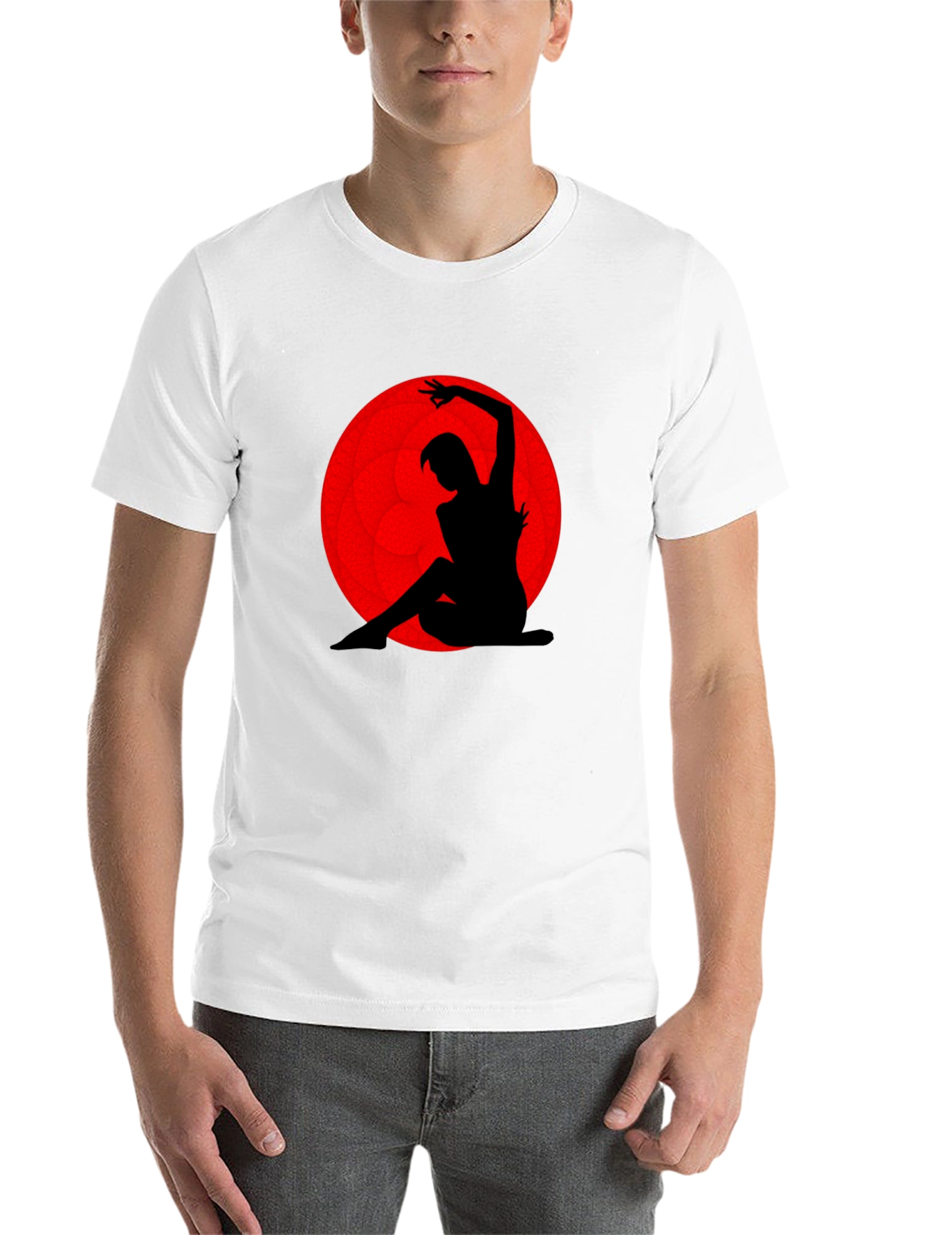 Silhouette Dancer Graphic Tee - Red Moon