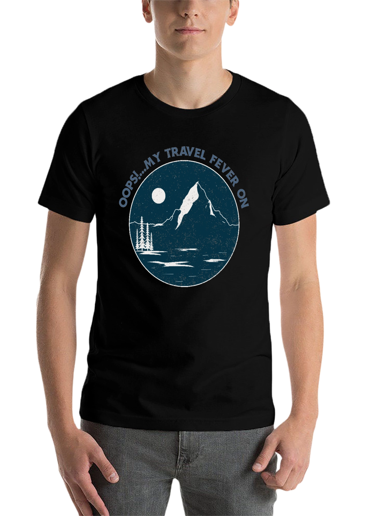 Travel Fever Graphic T-Shirt - Black Mountain Design
