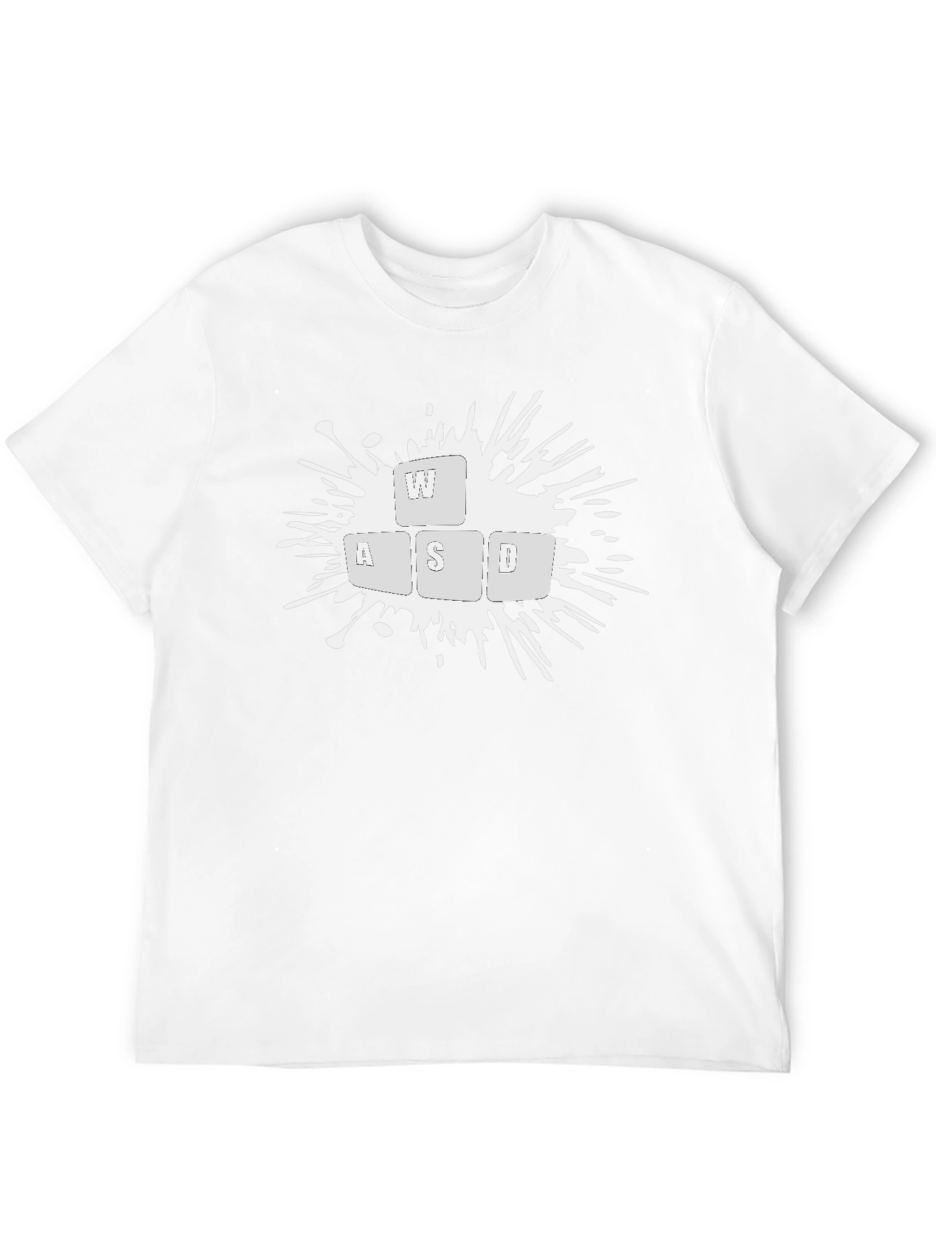 Gamer WASD Keyboard Splash Graphic Black T-Shirt