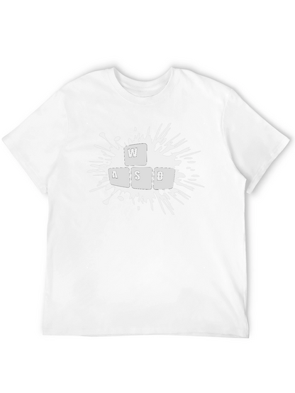 Gamer WASD Keyboard Splash Graphic Black T-Shirt