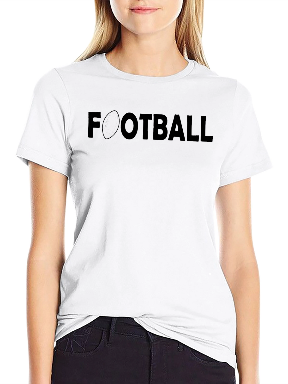 Football Graphic Print T-Shirt - Black