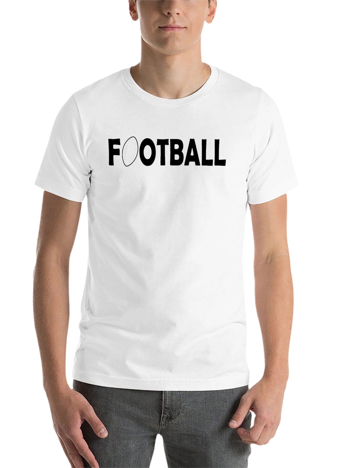 Football Graphic Print T-Shirt - Black