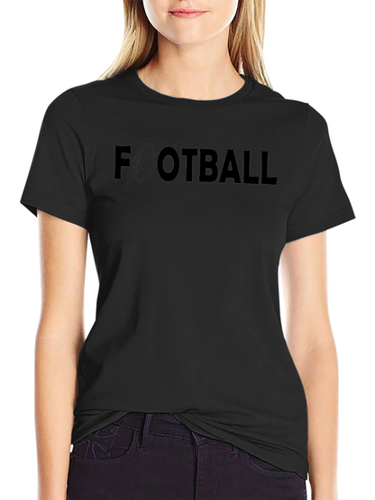 Football Graphic Print T-Shirt - Black