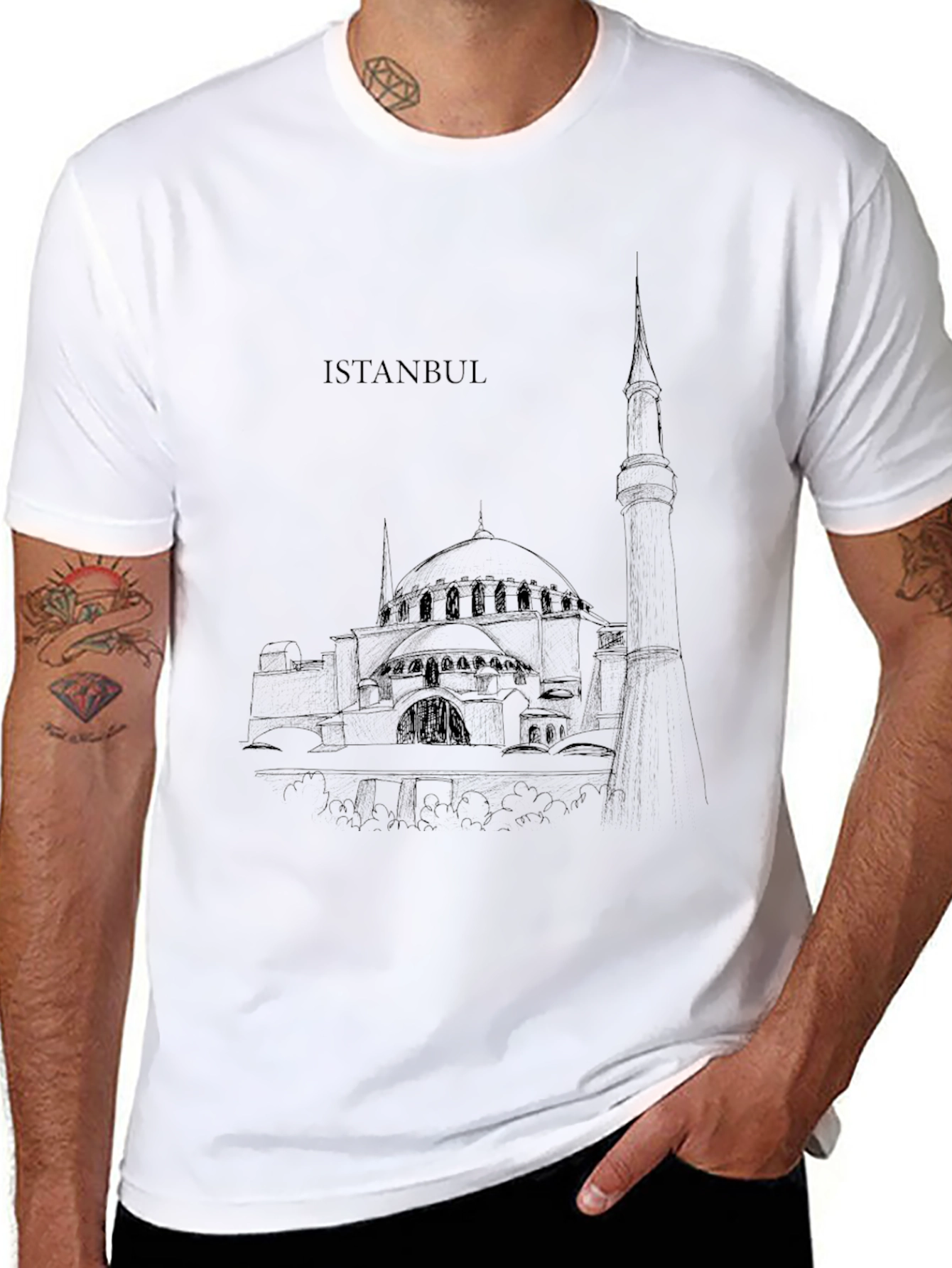 Istanbul Sketch Black T-Shirt