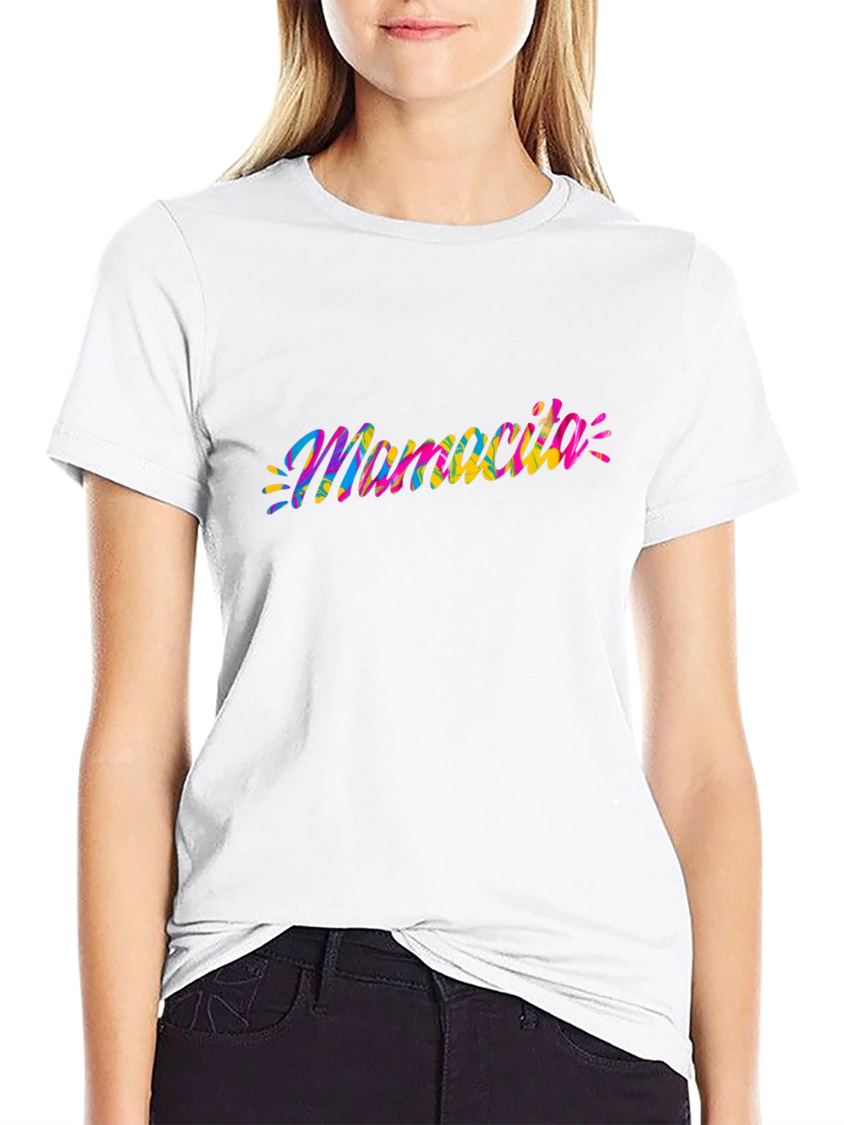 Mamacita Tie-Dye Graphic Tee - Soft Black Cotton