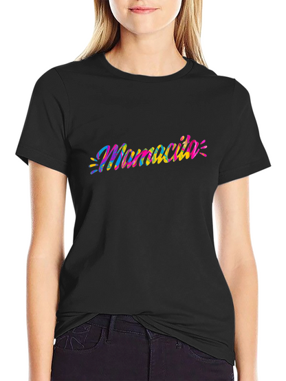 Mamacita Tie-Dye Graphic Tee - Soft Black Cotton