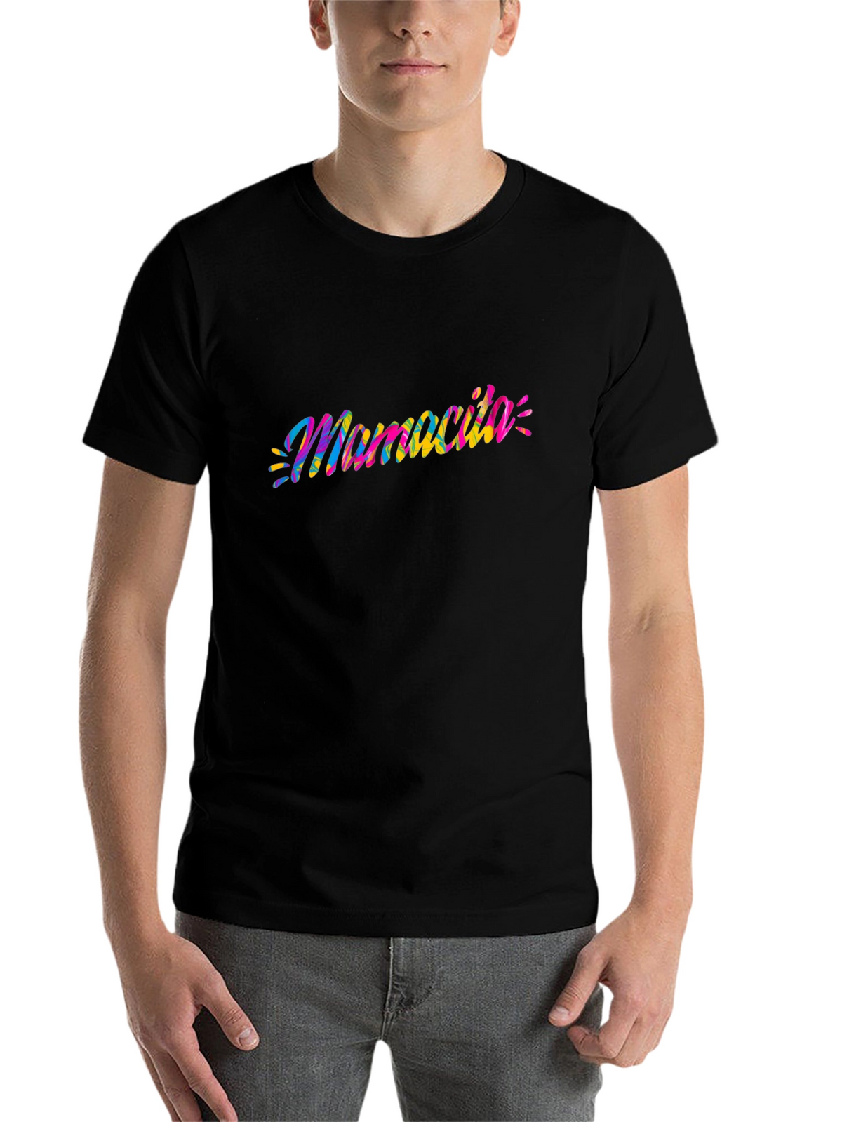 Mamacita Tie-Dye Graphic Tee - Soft Black Cotton
