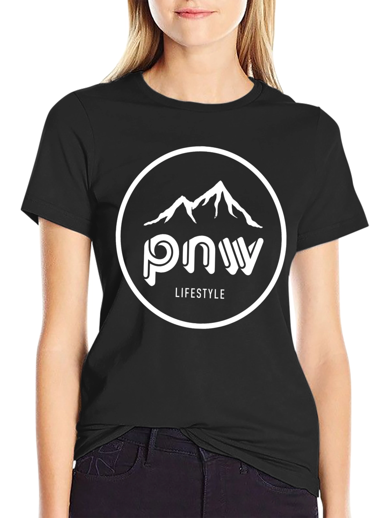 PNW Lifestyle Black Graphic T-Shirt