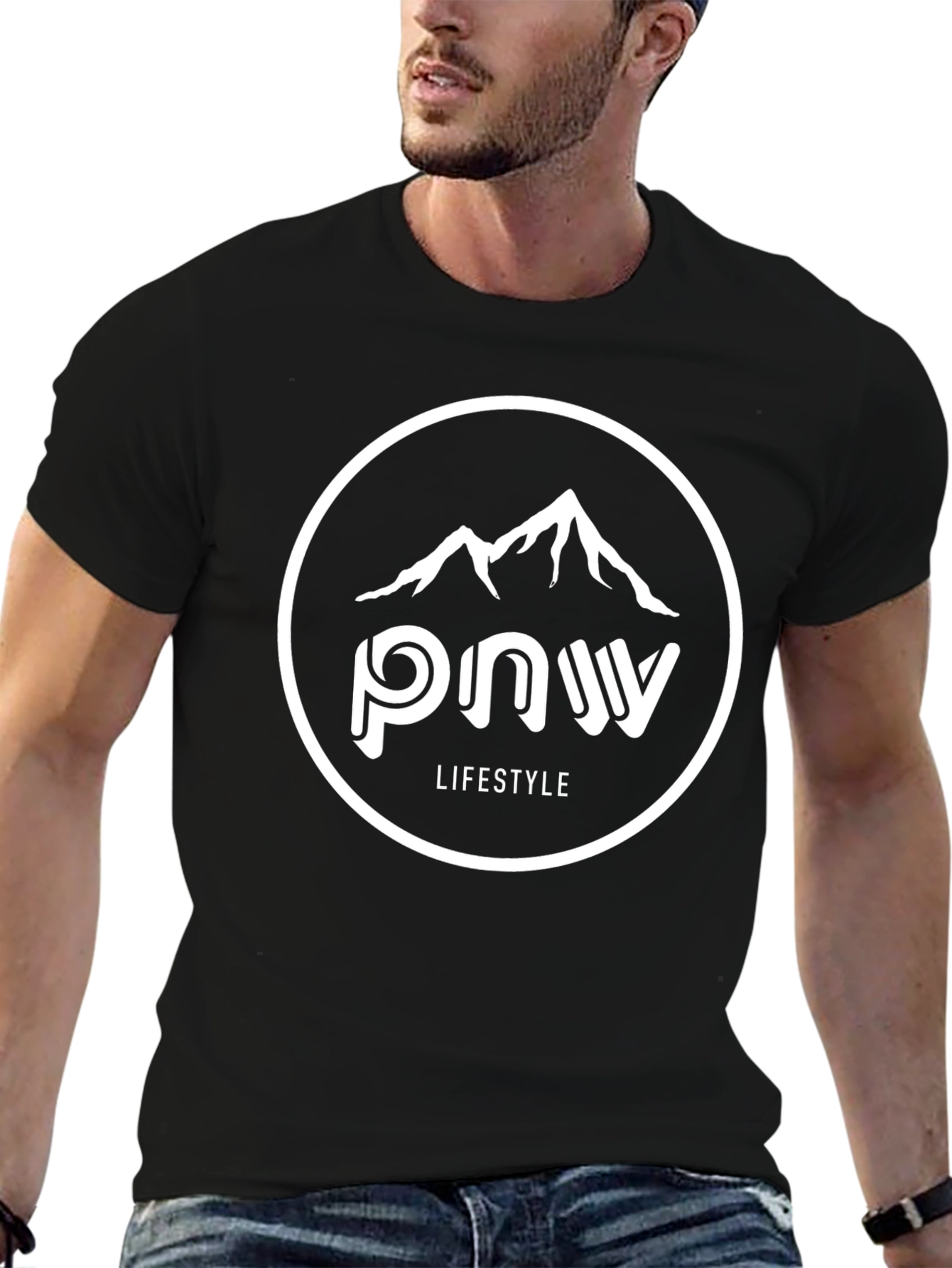 PNW Lifestyle Black Graphic T-Shirt