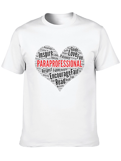 Paraprofessional Heart Word Art T-Shirt
