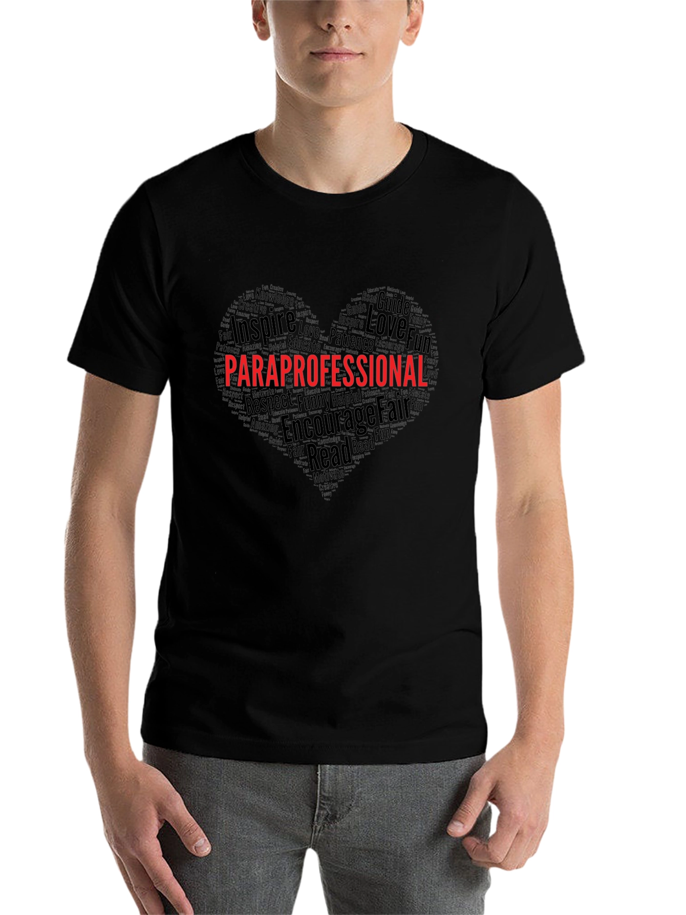 Paraprofessional Heart Word Art T-Shirt