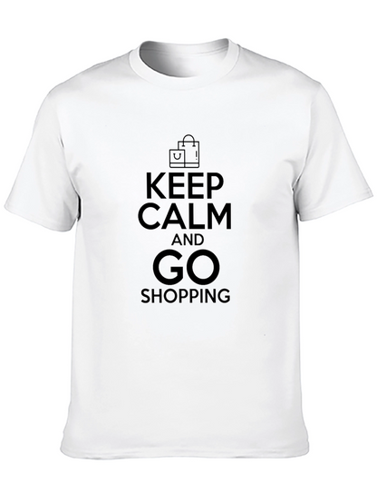 Keep Calm And Go Shopping Black T-Shirt