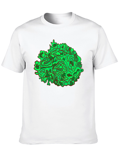 Abstract Green Graphic Black T-Shirt