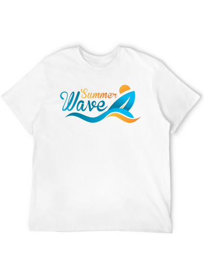 Summer Wave Graphic Tee - Black Cotton T-Shirt