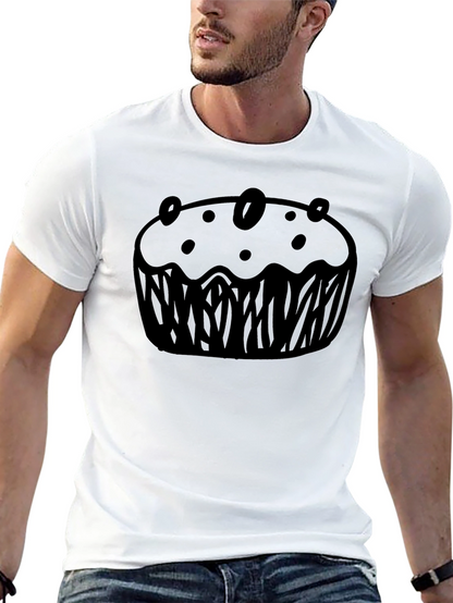 Muffin Graphic Black T-Shirt Casual Wear