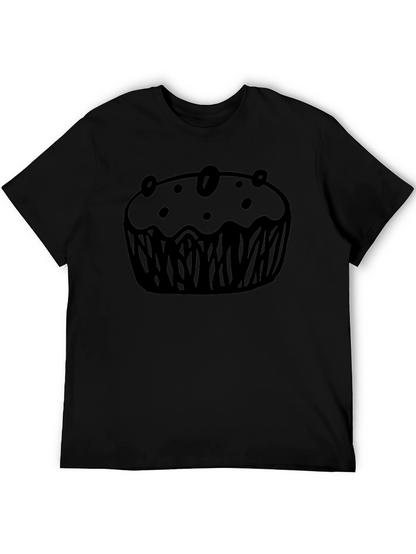 Muffin Graphic Black T-Shirt Casual Wear
