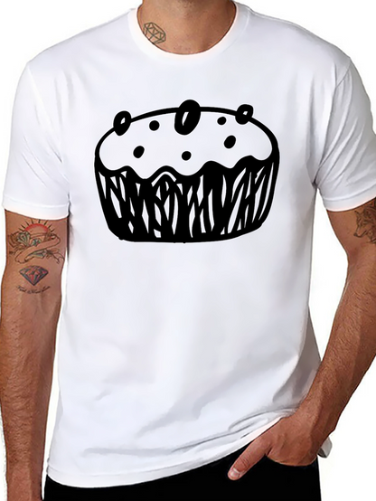 Muffin Graphic Black T-Shirt Casual Wear