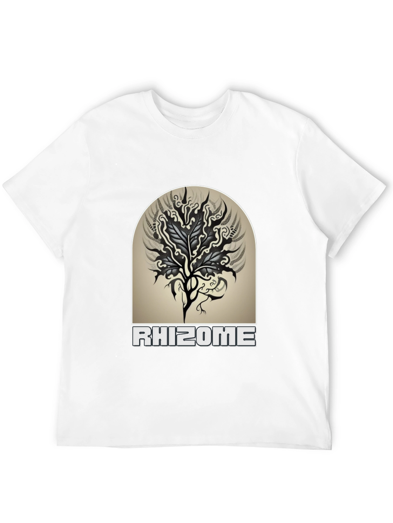 Rhizome Graphic Tee - Black Cotton Casual T-Shirt