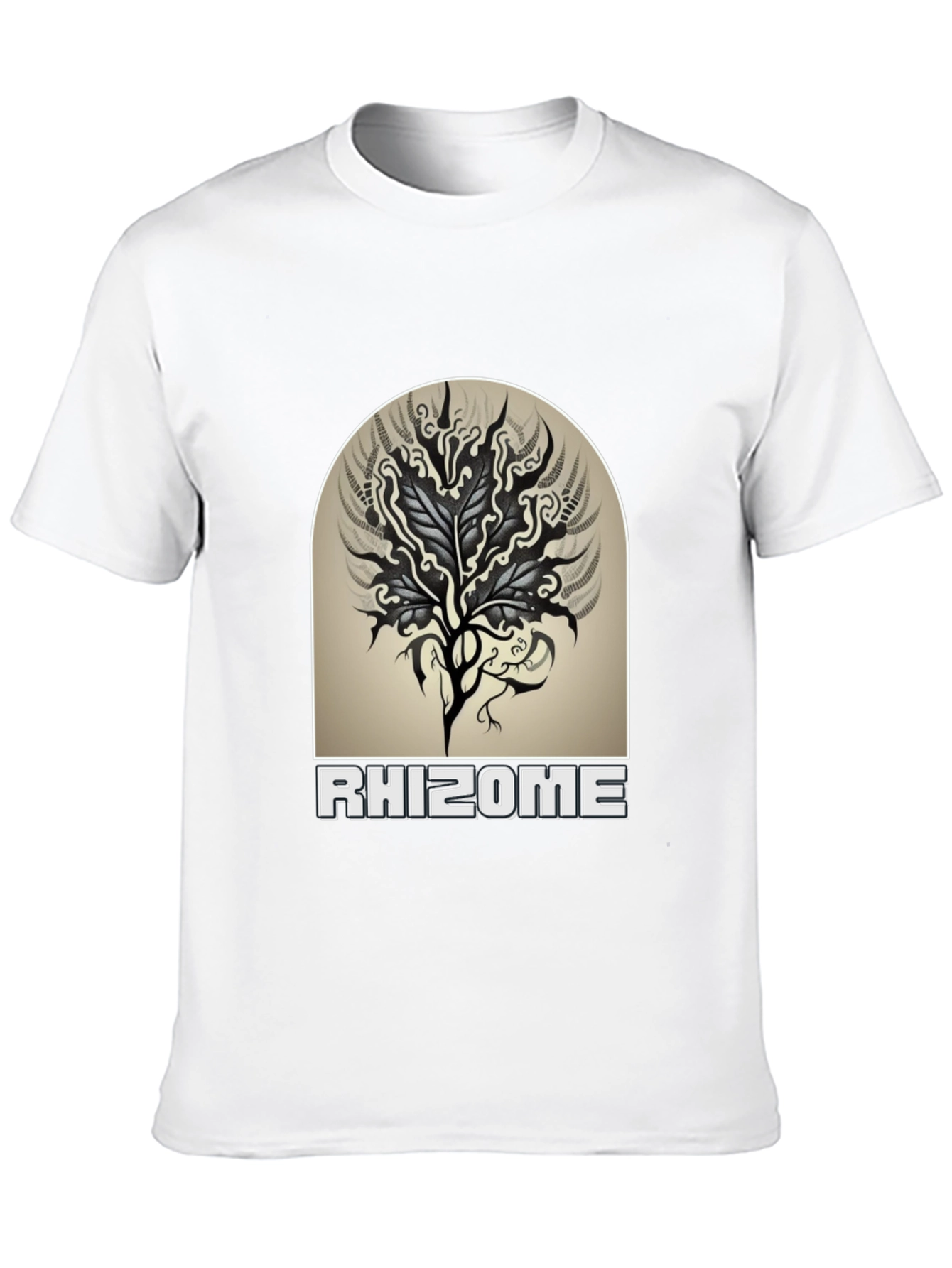 Rhizome Graphic Tee - Black Cotton Casual T-Shirt