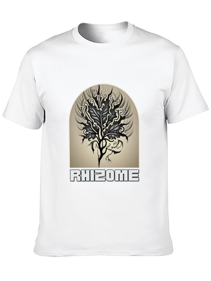 Rhizome Graphic Tee - Black Cotton Casual T-Shirt