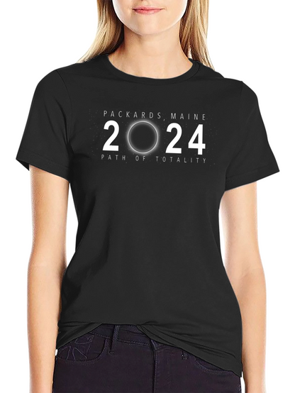 Packards Maine 2024 Path of Totality Black T-Shirt