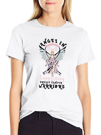 Breast Cancer Awareness Angel In Pink T-Shirt