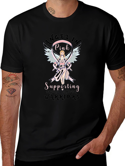 Breast Cancer Awareness Angel In Pink T-Shirt