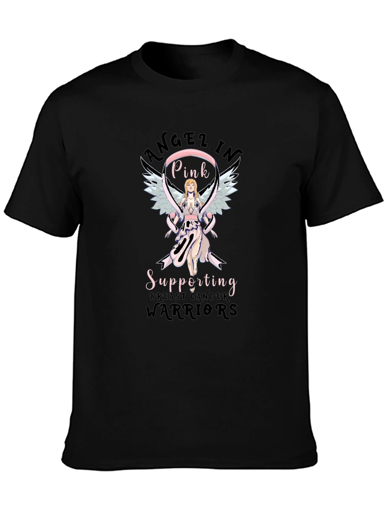 Breast Cancer Awareness Angel In Pink T-Shirt
