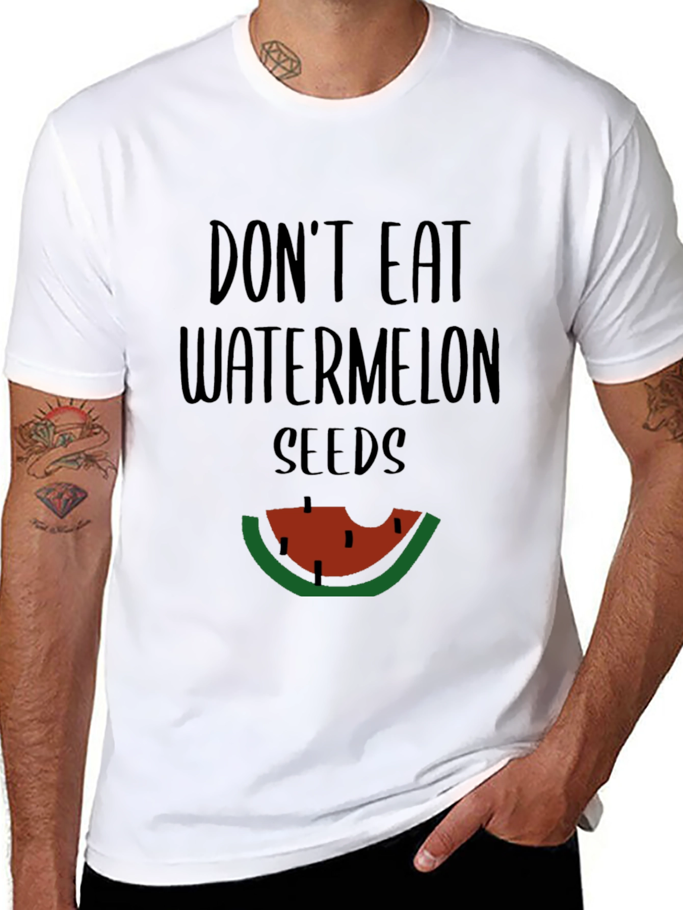 Funny Dont Eat Watermelon Seeds Graphic Tee