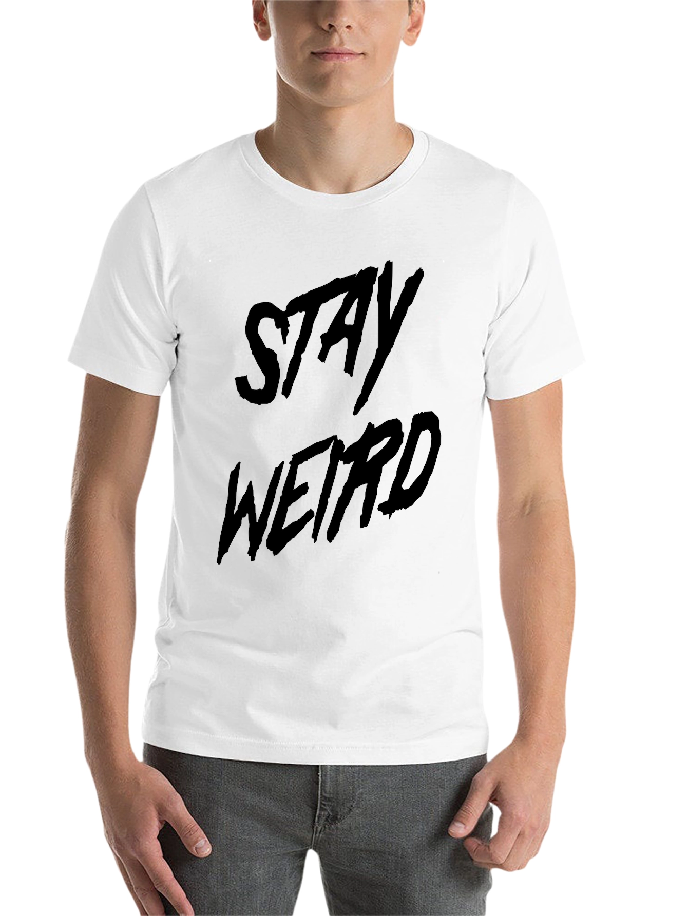 Stay Weird Black Graphic T-Shirt