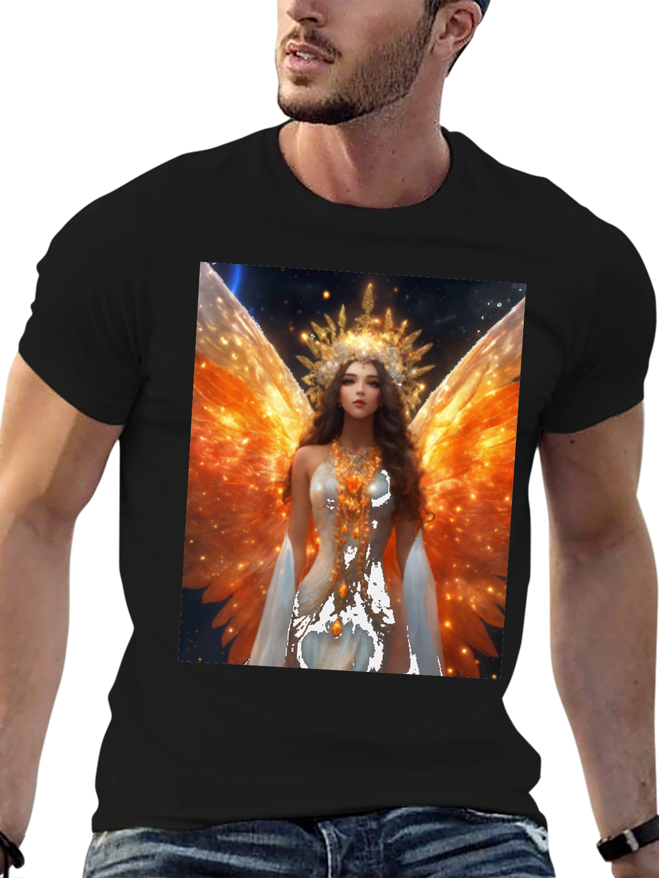 Angel Wings Graphic T-Shirt - Celestial Art Tee