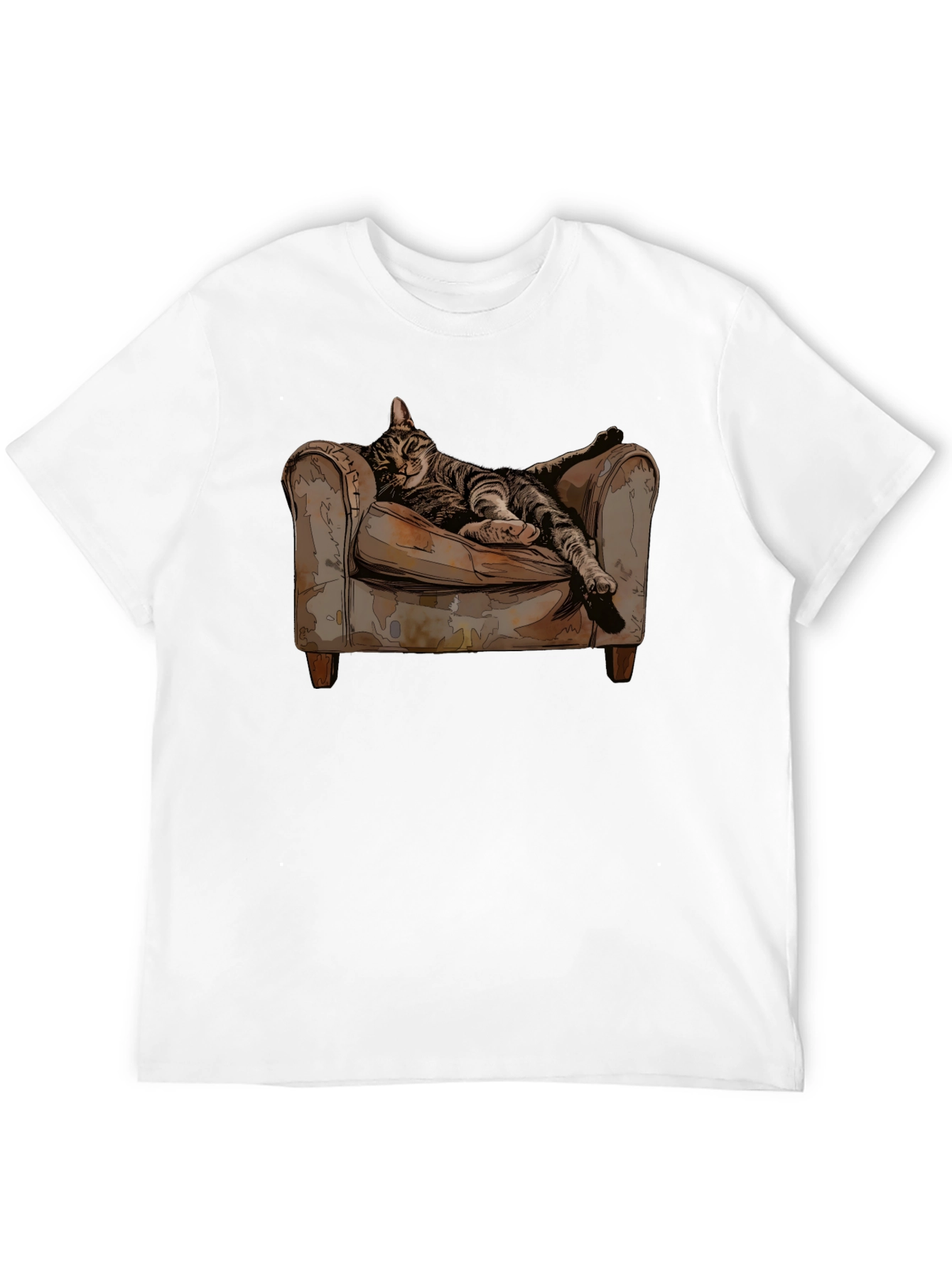 Relaxed Cat in Chair Graphic Tee