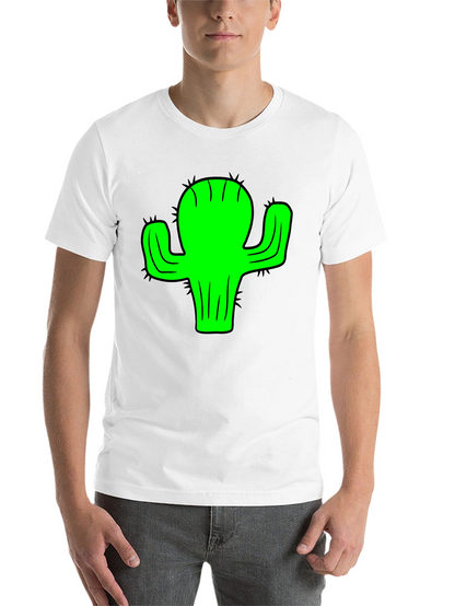 Green Cactus Graphic Black T-Shirt