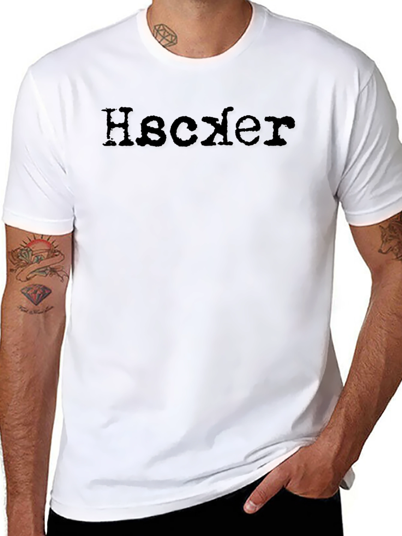 Hacker Style Black Cotton Tee