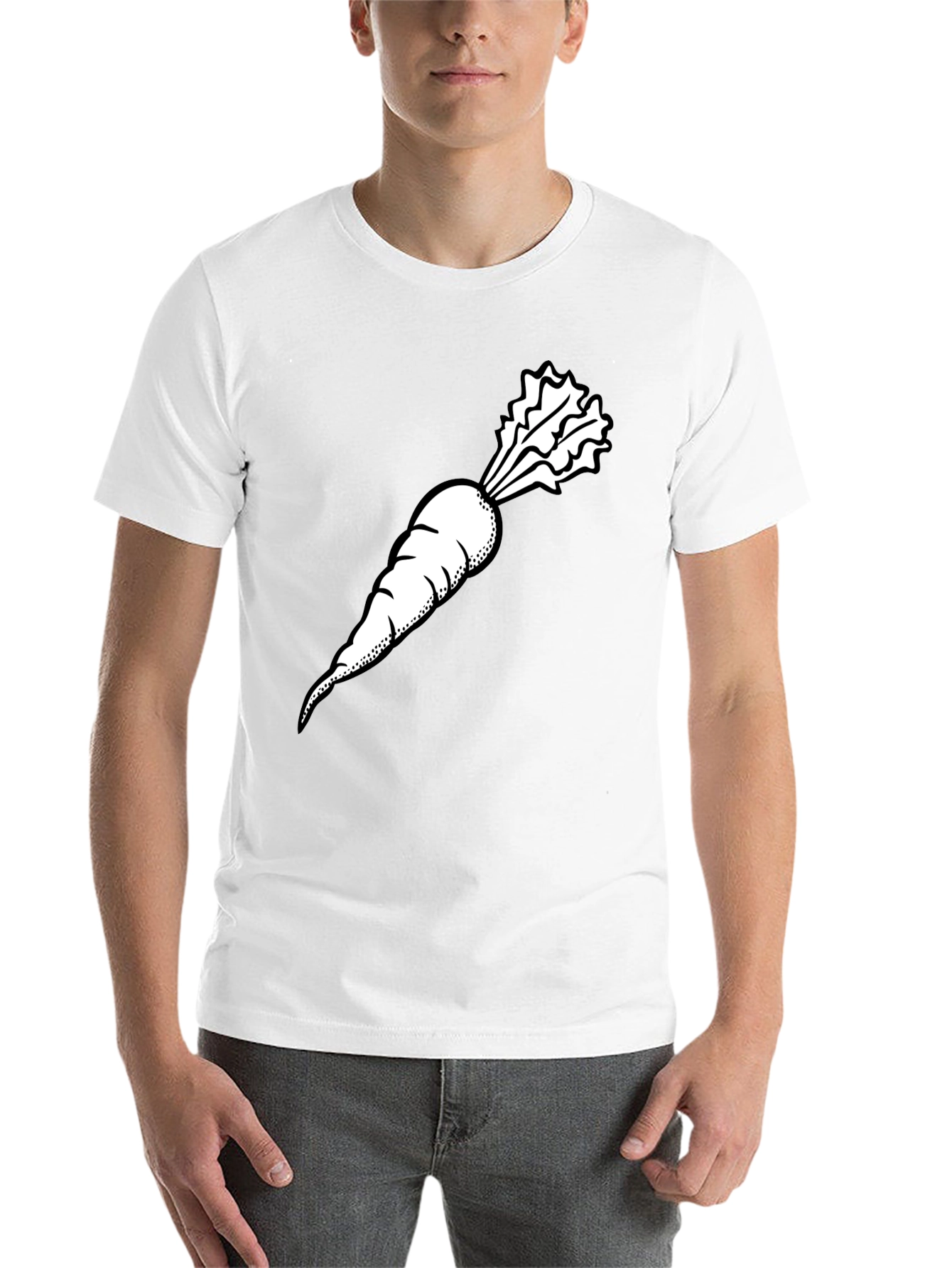 Carrot Graphic Tee - Black Casual Style