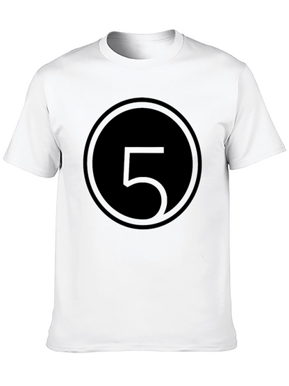 Number 5 Circle Graphic Tee - Stylish Menswear