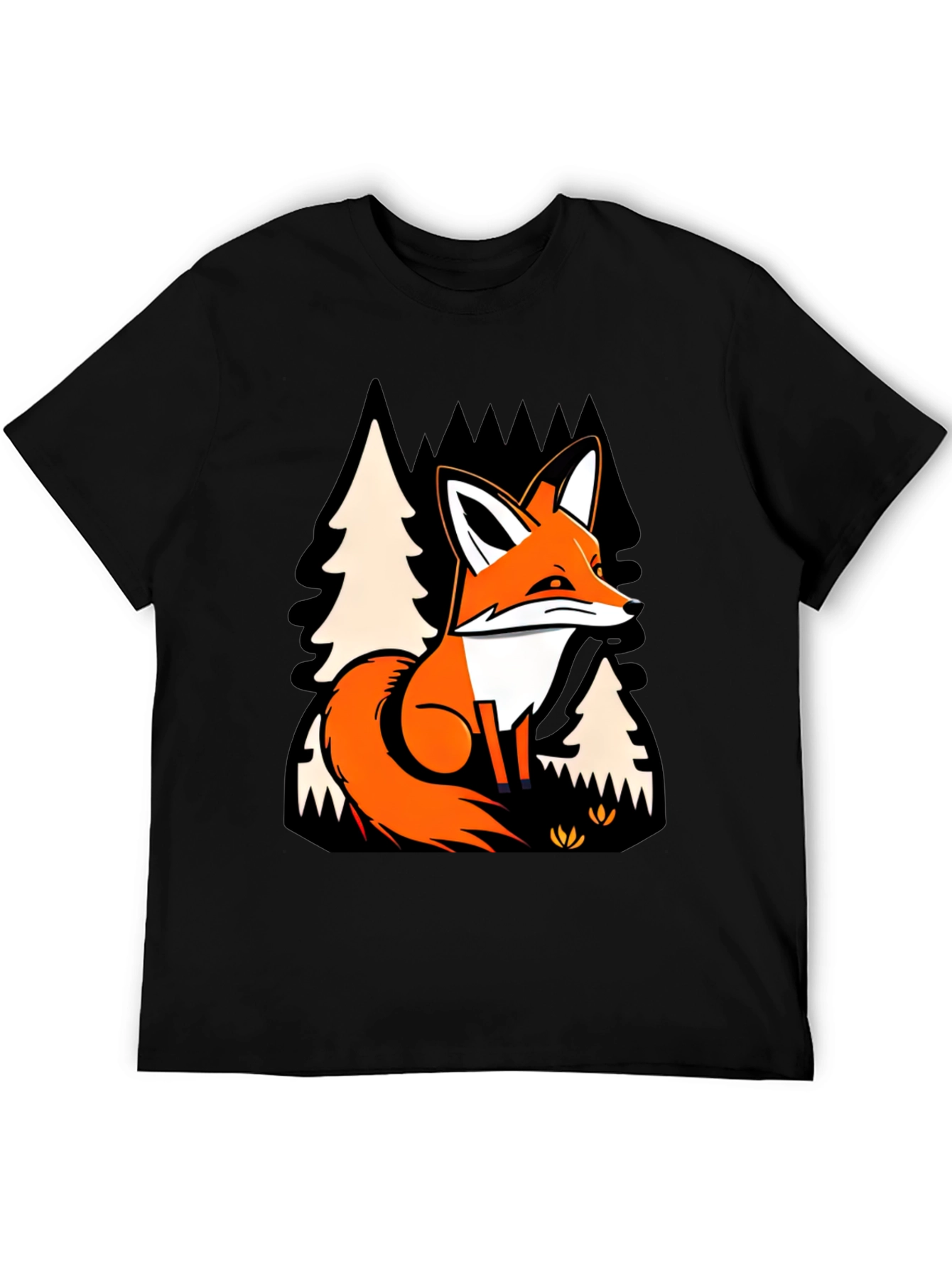 Fox in Forest Graphic Print T-Shirt
