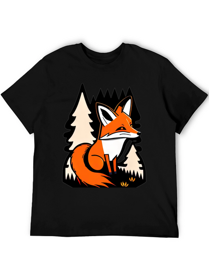 Fox in Forest Graphic Print T-Shirt