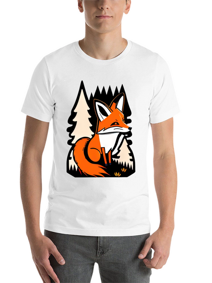Fox in Forest Graphic Print T-Shirt