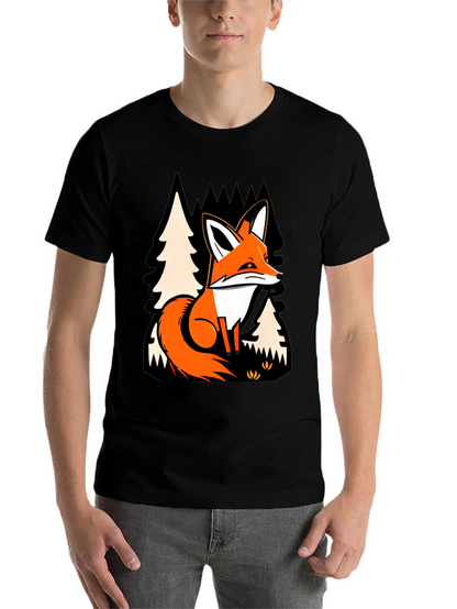 Fox in Forest Graphic Print T-Shirt