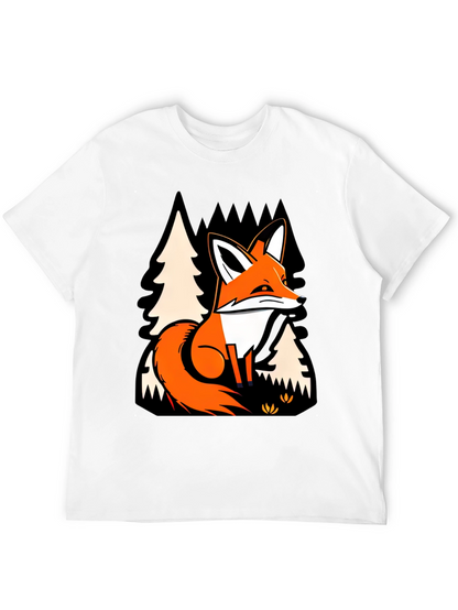 Fox in Forest Graphic Print T-Shirt