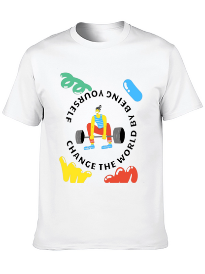 Motivational Black T-Shirt: Deadlift & Be Yourself