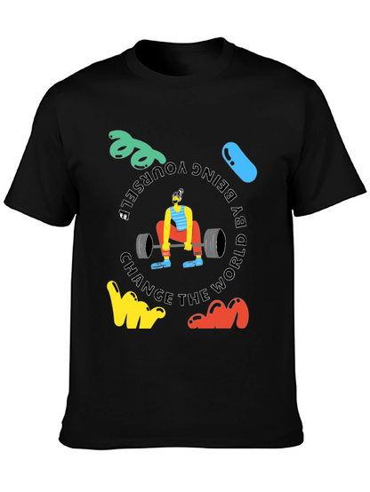 Motivational Black T-Shirt: Deadlift & Be Yourself