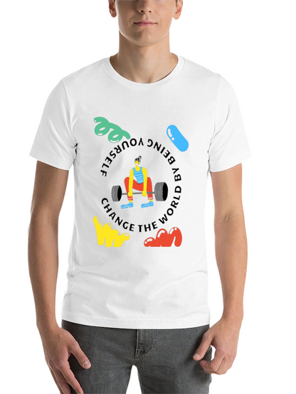 Motivational Black T-Shirt: Deadlift & Be Yourself